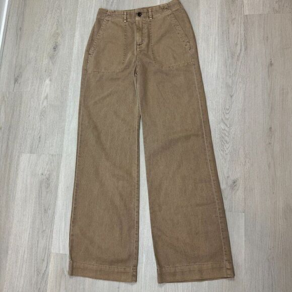 Cloth & Stone Cotton Tencel Wide Leg Pants Womens 26 Brown - Picture 1 of 6